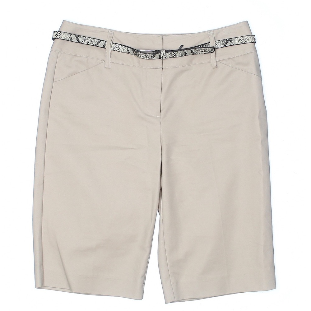 Dana Buchman Off White/ Tan Bermuda Shorts Flat Front